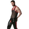 LEADER Débardeur en mesh TANK TOP Noir-Rouge